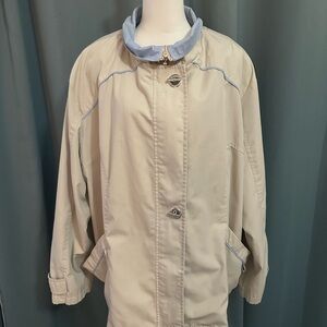 Mackintosh New England Women’s 3X Beige Nautical Lined Jacket Toggle Coat